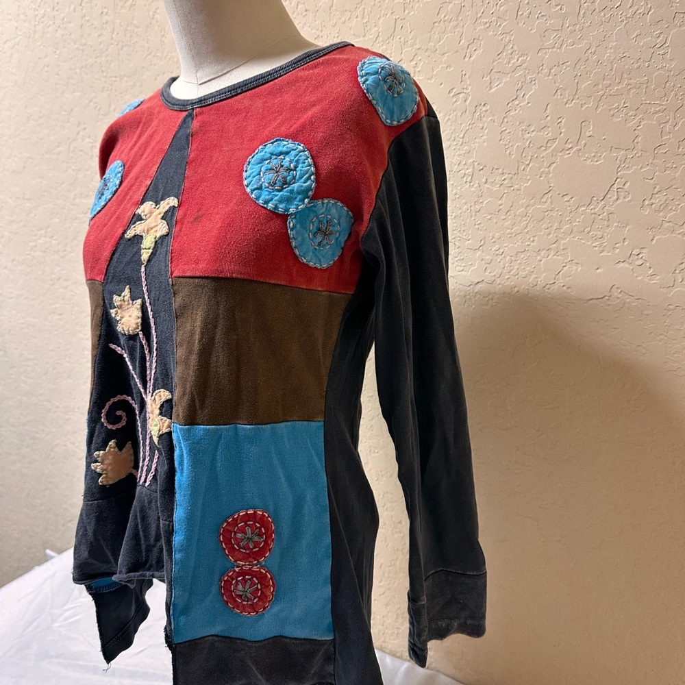 Boho Patchwork Long Sleeve Top - image 3
